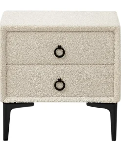 Comodino 2 cassetti SEZANNE Bouclé Bianco sporco