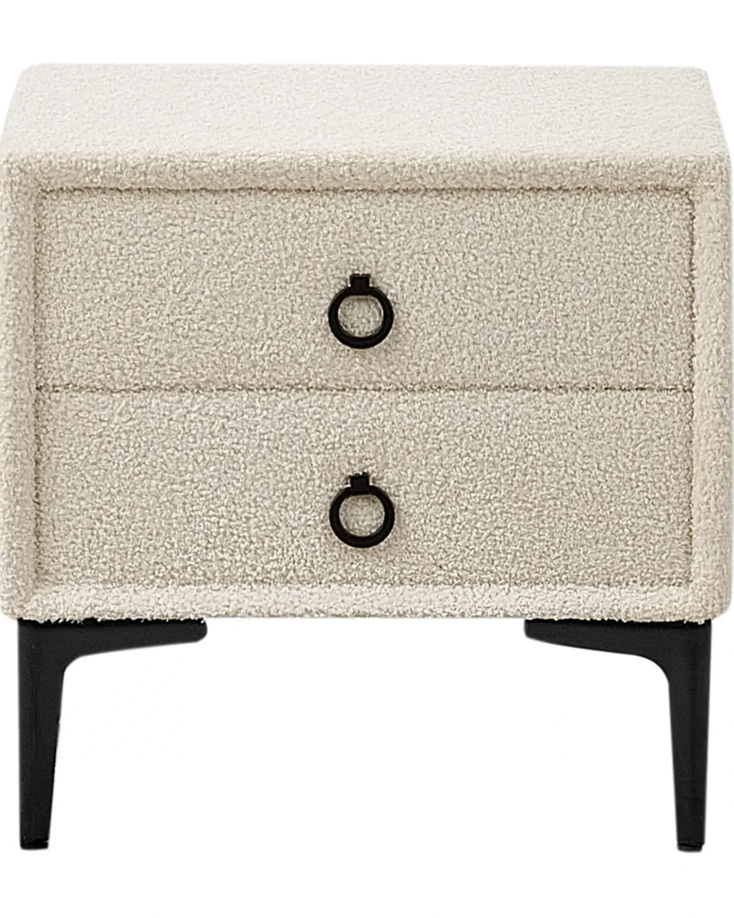 Comodino 2 cassetti SEZANNE Bouclé Bianco sporco