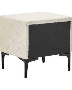 Comodino 2 cassetti SEZANNE Bouclé Bianco sporco