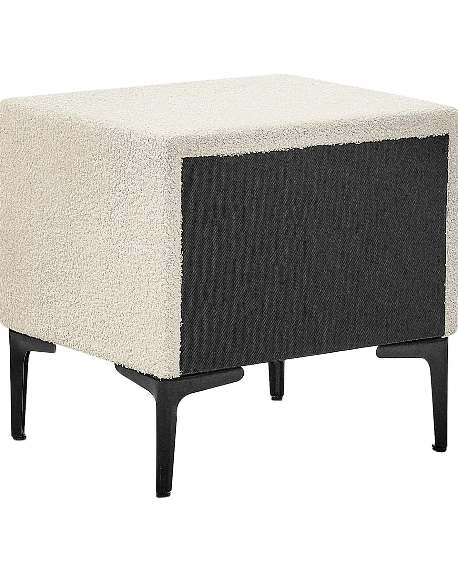 Comodino 2 cassetti SEZANNE Bouclé Bianco sporco