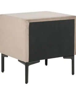 Comodino 2 cassetti SEZANNE Velluto Tortora