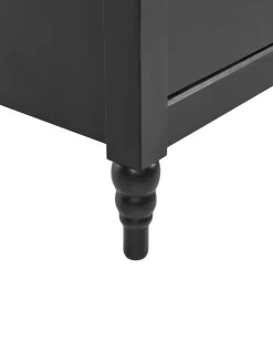 Comodino 2 cassetti SHILLINGTON Legno di pino Nero