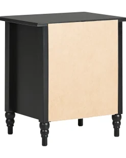 Comodino 2 cassetti SHILLINGTON Legno di pino Nero