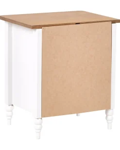 Comodino 2 cassetti SHILLINGTON Legno di pino Marrone/Bianco