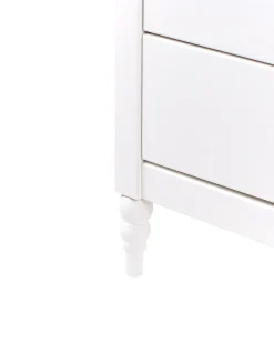 Comodino 2 cassetti SHILLINGTON Legno di pino Marrone/Bianco