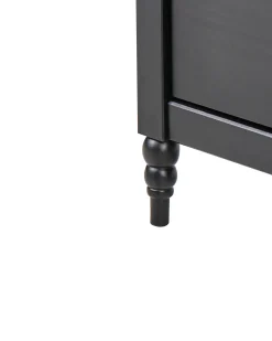 Comodino 2 cassetti SHILLINGTON Legno di pino Marrone/Nero