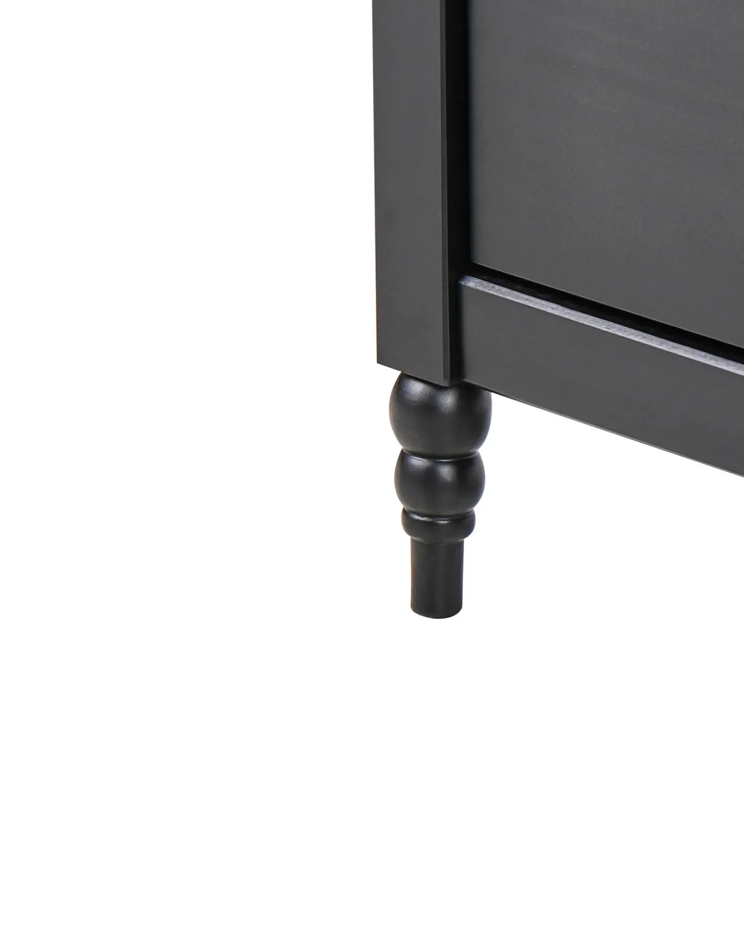 Comodino 2 cassetti SHILLINGTON Legno di pino Marrone/Nero