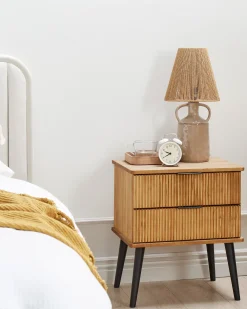 Comodino 2 cassetti TIMMINS Legno di pino Marrone