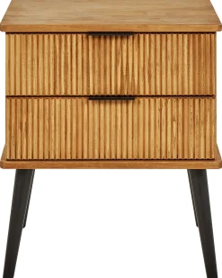 Comodino 2 cassetti TIMMINS Legno di pino Marrone