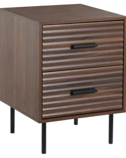 Comodino 2 cassetti WALGETT Marrone scuro