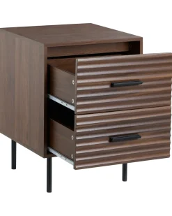Comodino 2 cassetti WALGETT Marrone scuro