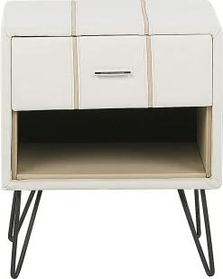 Comodino 1 cassetto BETIN Pelle sintetica Bianco