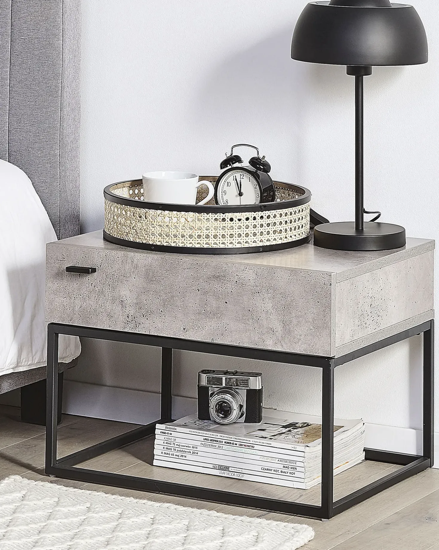 Comodino 1 cassetto CAIRO Grigio chiaro