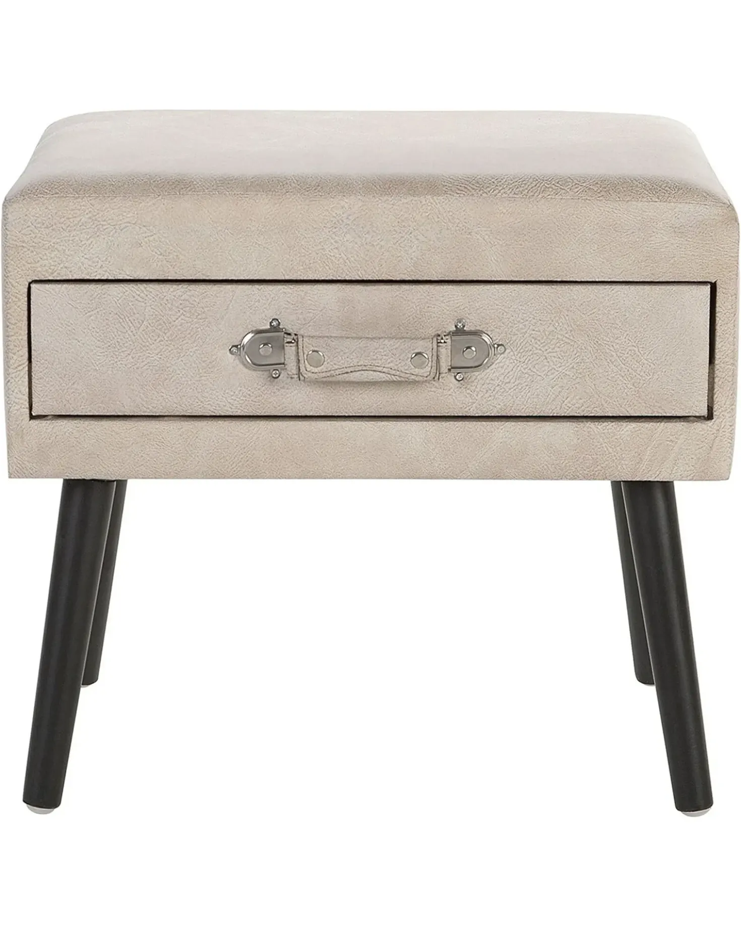 Comodino 1 cassetto EUROSTAR Pelle sintetica Beige