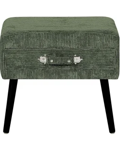 Comodino 1 cassetto EUROSTAR Velluto a coste Verde scuro