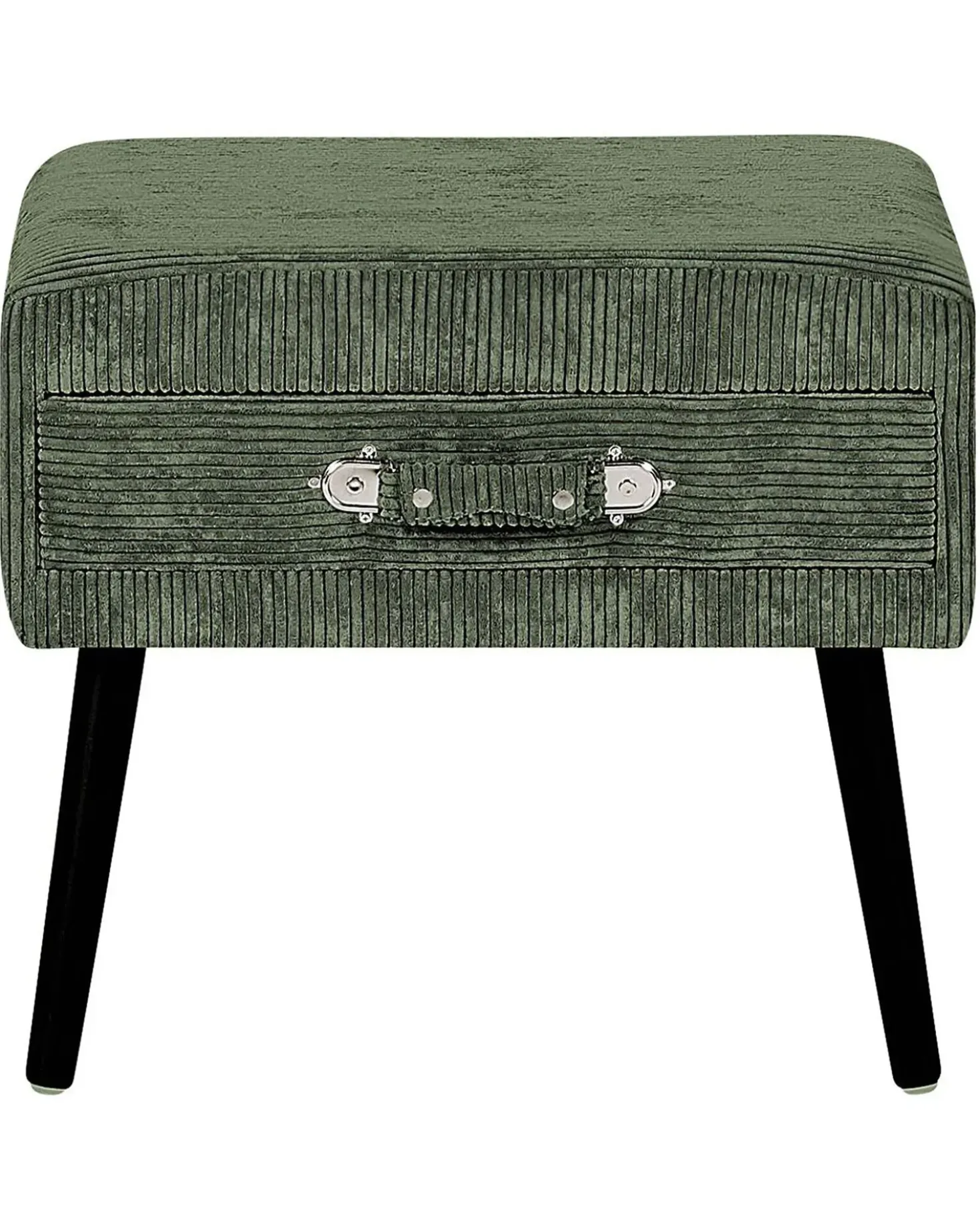 Comodino 1 cassetto EUROSTAR Velluto a coste Verde scuro