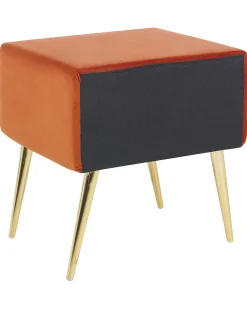 Comodino 1 cassetto FLAYAT Velluto Arancione