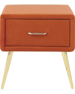 Comodino 1 cassetto FLAYAT Velluto Arancione