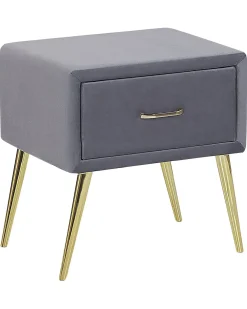 Comodino 1 cassetto FLAYAT Velluto Grigio
