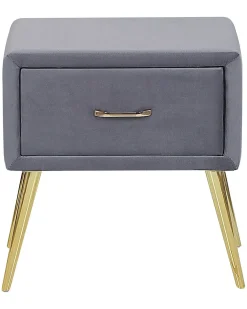 Comodino 1 cassetto FLAYAT Velluto Grigio