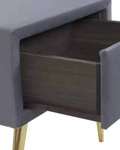 Comodino 1 cassetto FLAYAT Velluto Grigio