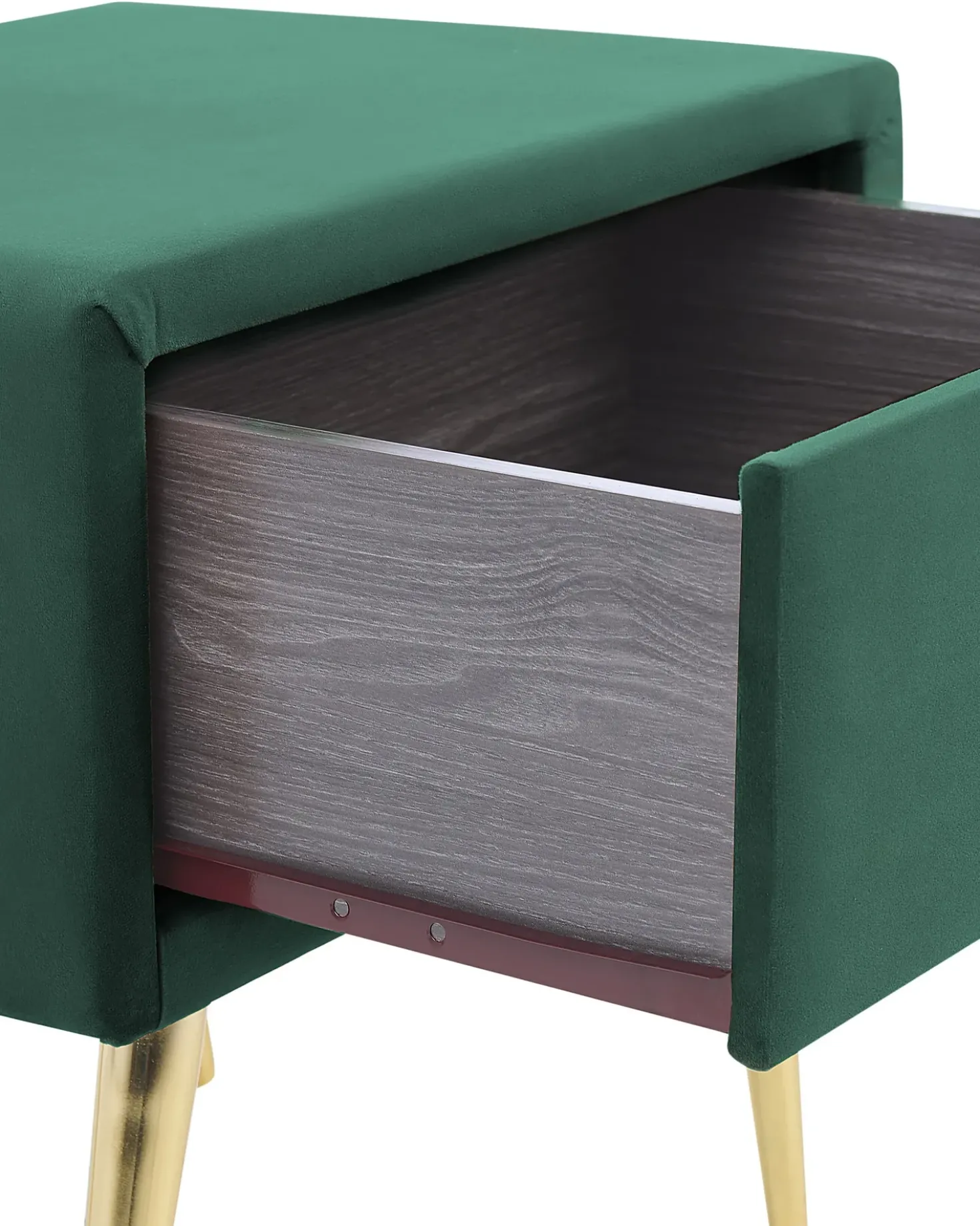 Comodino 1 cassetto FLAYAT Velluto Verde smeraldo