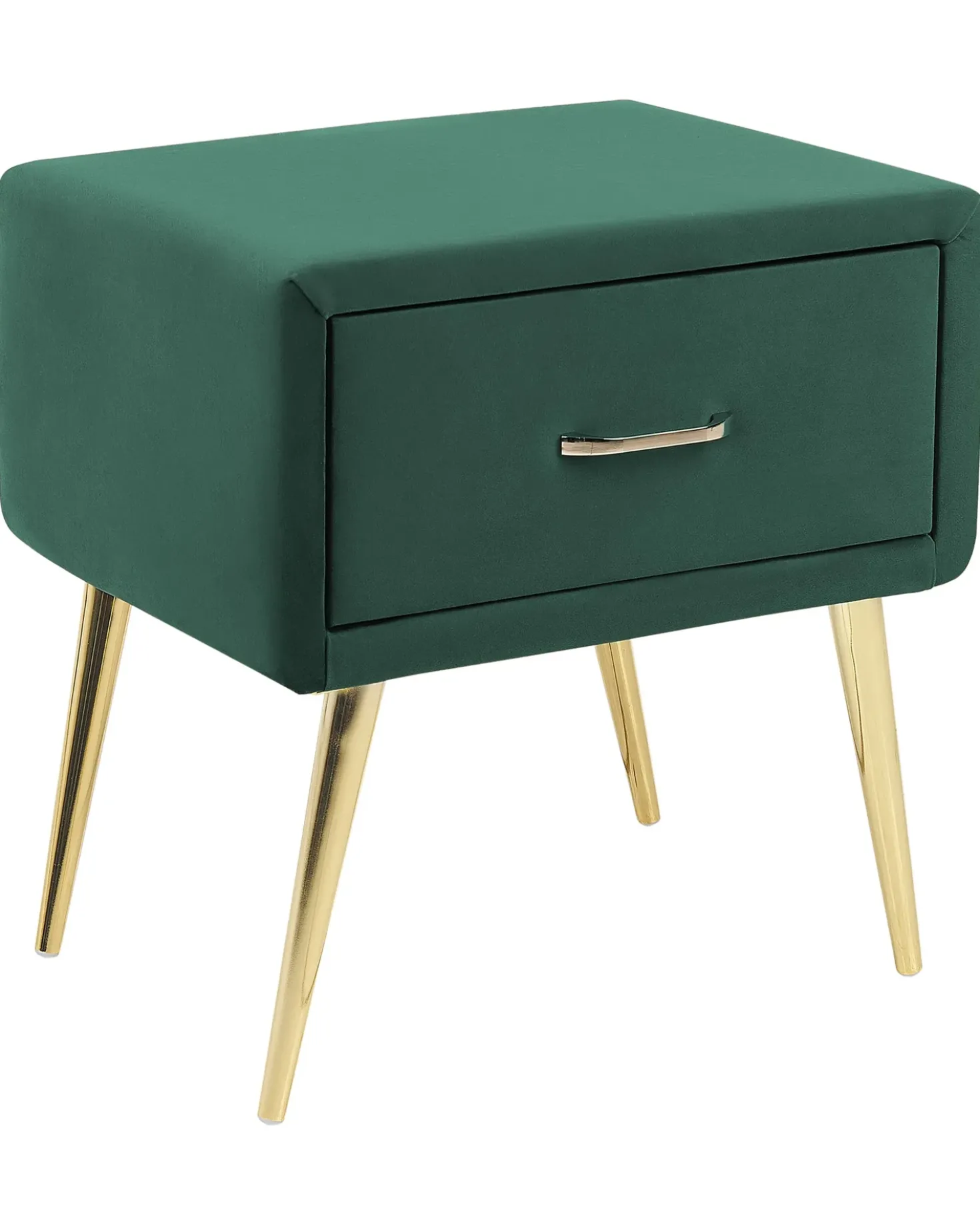 Comodino 1 cassetto FLAYAT Velluto Verde smeraldo