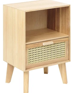 Comodino 1 cassetto SENEY Legno di Paulownia Marrone chiaro
