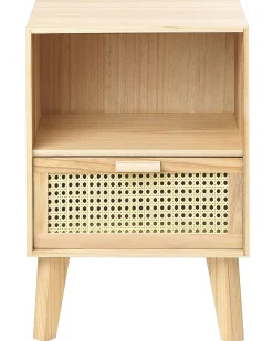 Comodino 1 cassetto SENEY Legno di Paulownia Marrone chiaro