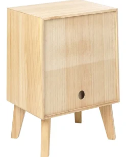 Comodino 1 cassetto SENEY Legno di Paulownia Marrone chiaro
