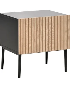 Comodino BLYTHE Frassino naturale Nero