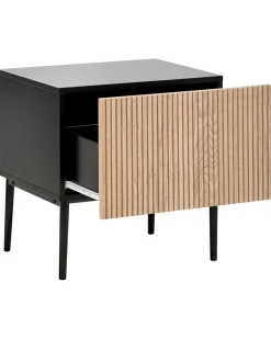 Comodino BLYTHE Frassino naturale Nero