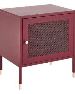 Comodino OSSETT Metallo Rosso scuro