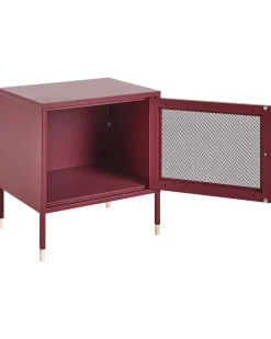 Comodino OSSETT Metallo Rosso scuro