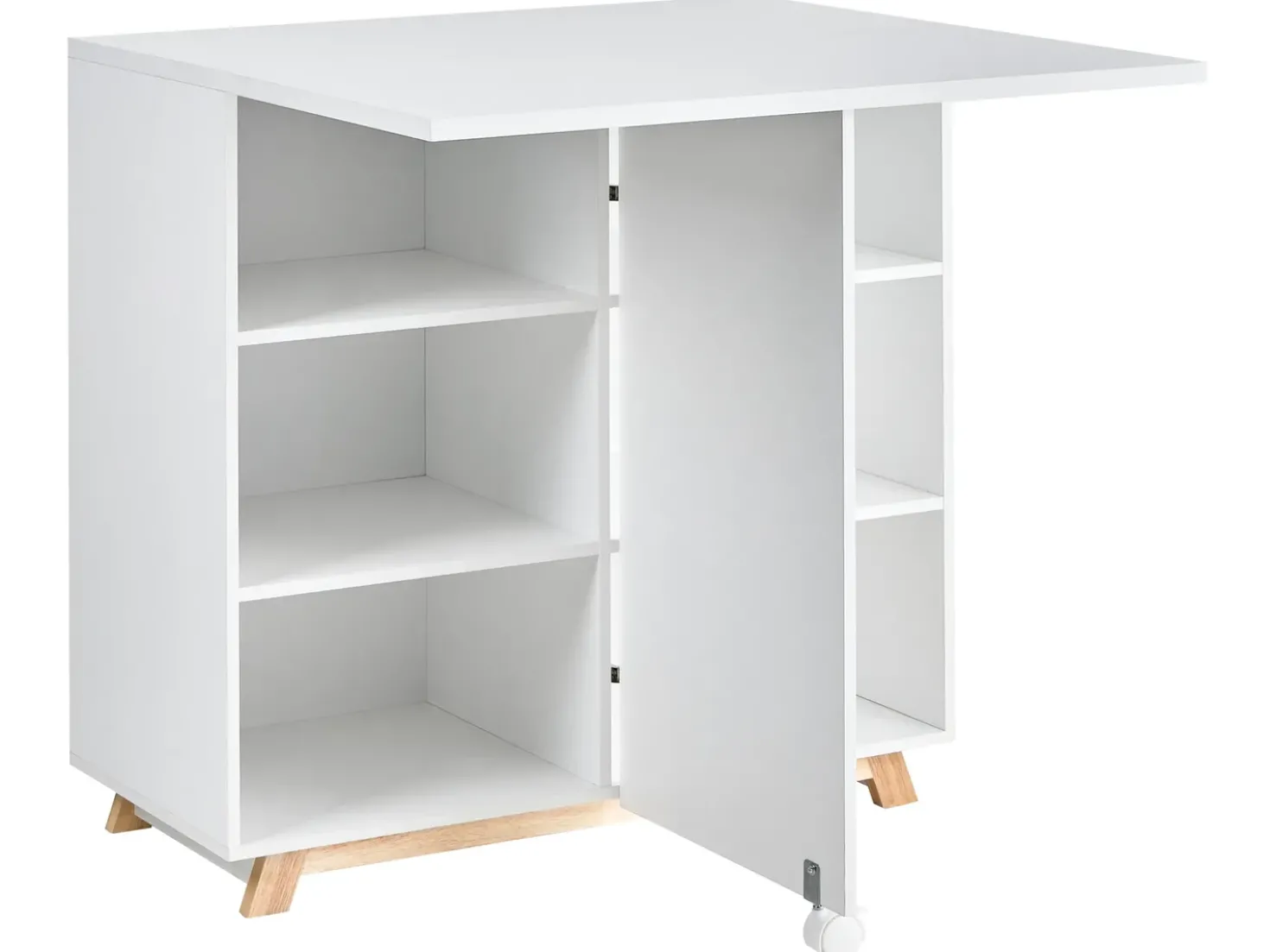 Consolle salvaspazio con tavolo a scomparsa FLOMOT Bianco 80 cm 40/80 cm Pieghevole