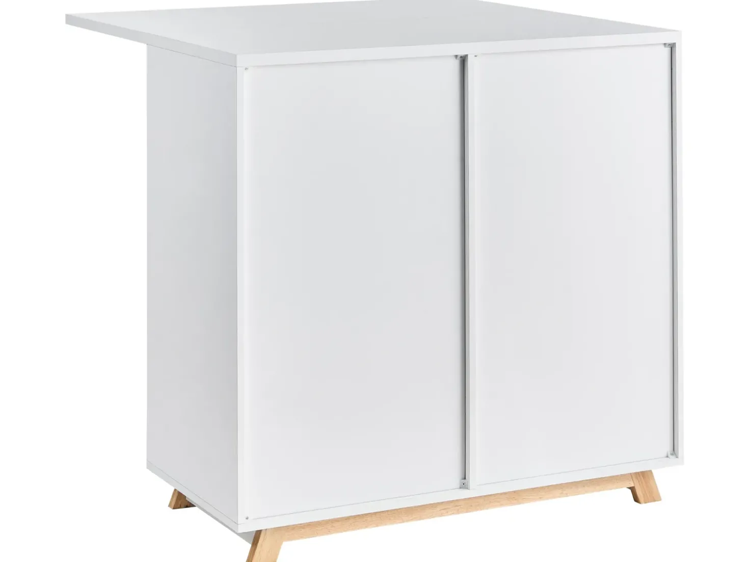 Consolle salvaspazio con tavolo a scomparsa FLOMOT Bianco 80 cm 40/80 cm Pieghevole