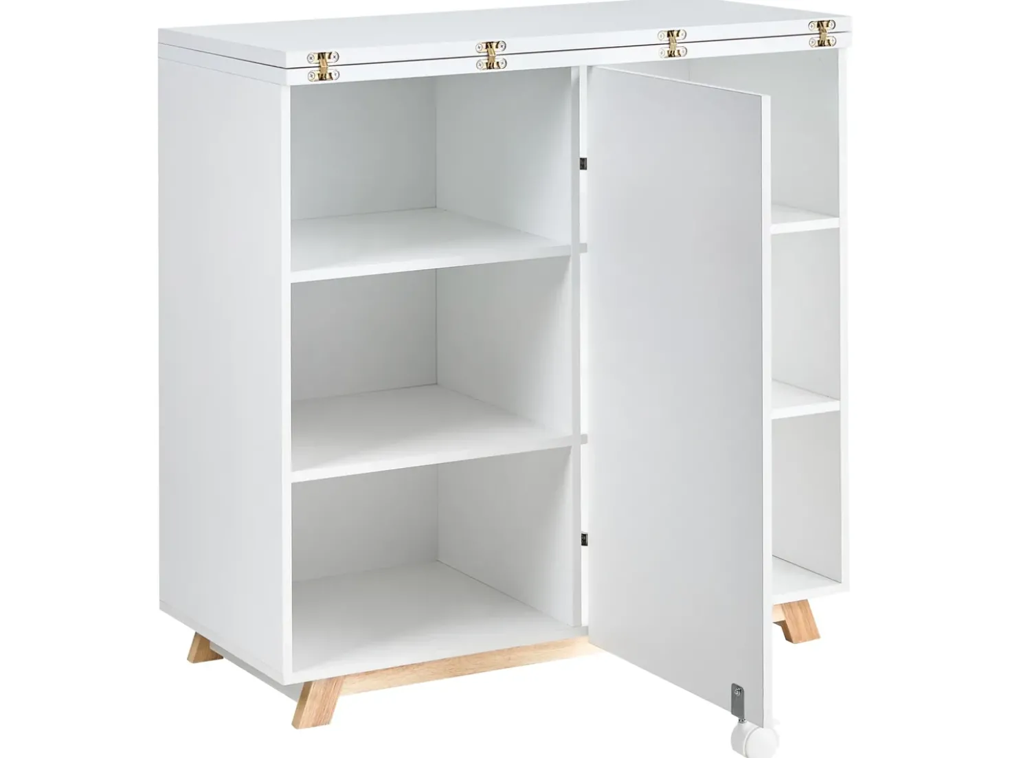 Consolle salvaspazio con tavolo a scomparsa FLOMOT Bianco 80 cm 40/80 cm Pieghevole