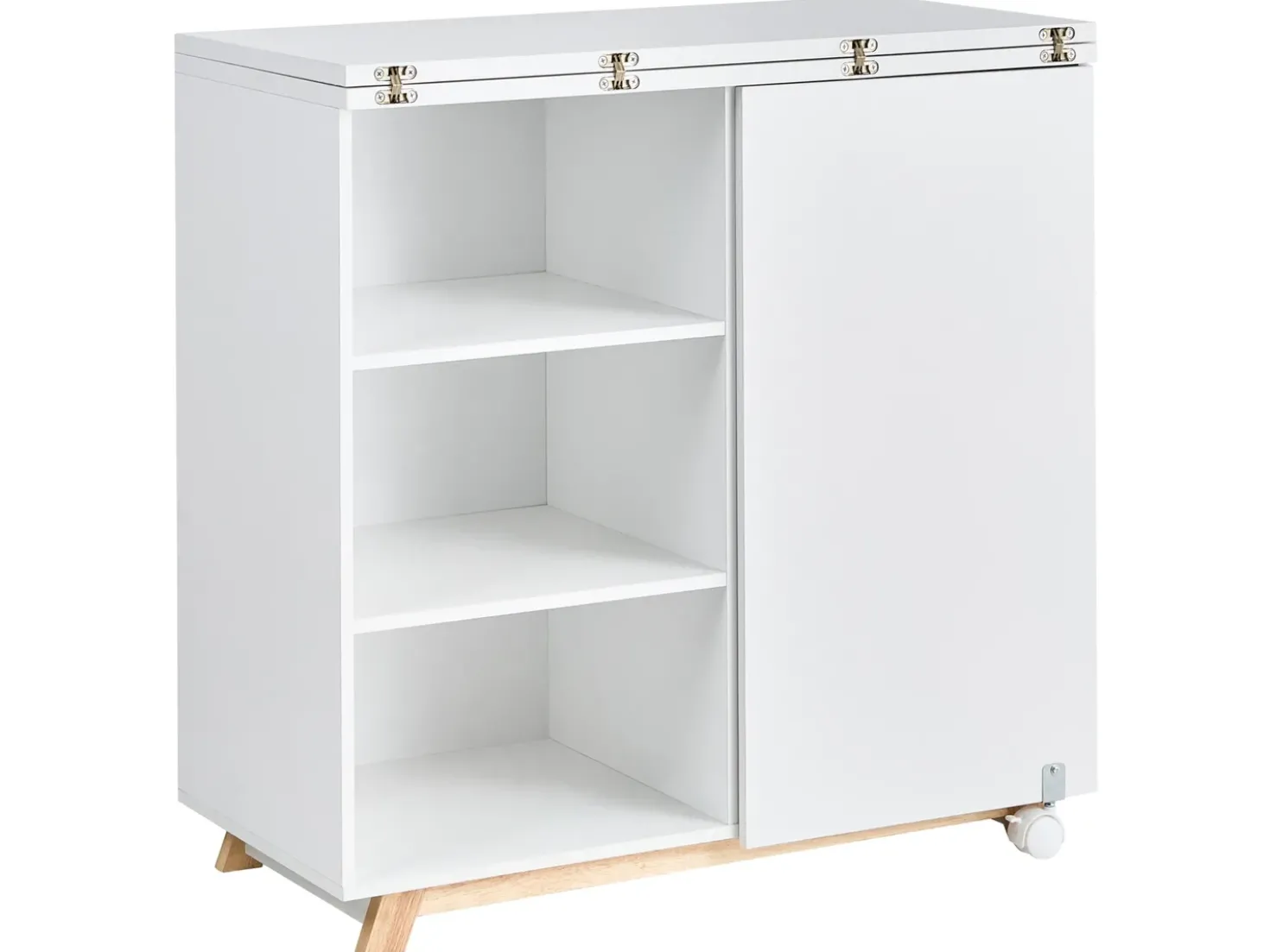 Consolle salvaspazio con tavolo a scomparsa FLOMOT Bianco 80 cm 40/80 cm Pieghevole