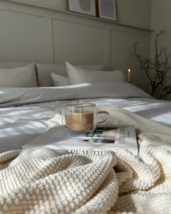 Coperta ASAKA Cotone 130 x 180 cm Beige