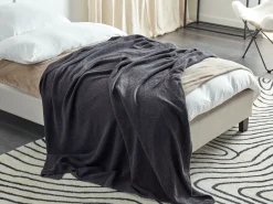 Coperta ASAKA Cotone 130 x 180 cm Grigio scuro