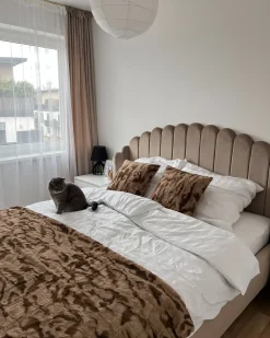 Coperta BAKIRA Finta pelliccia 200 x 220 cm Marrone