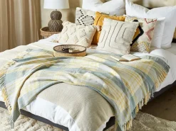Coperta BETALI Cotone 125 x 150 cm Giallo