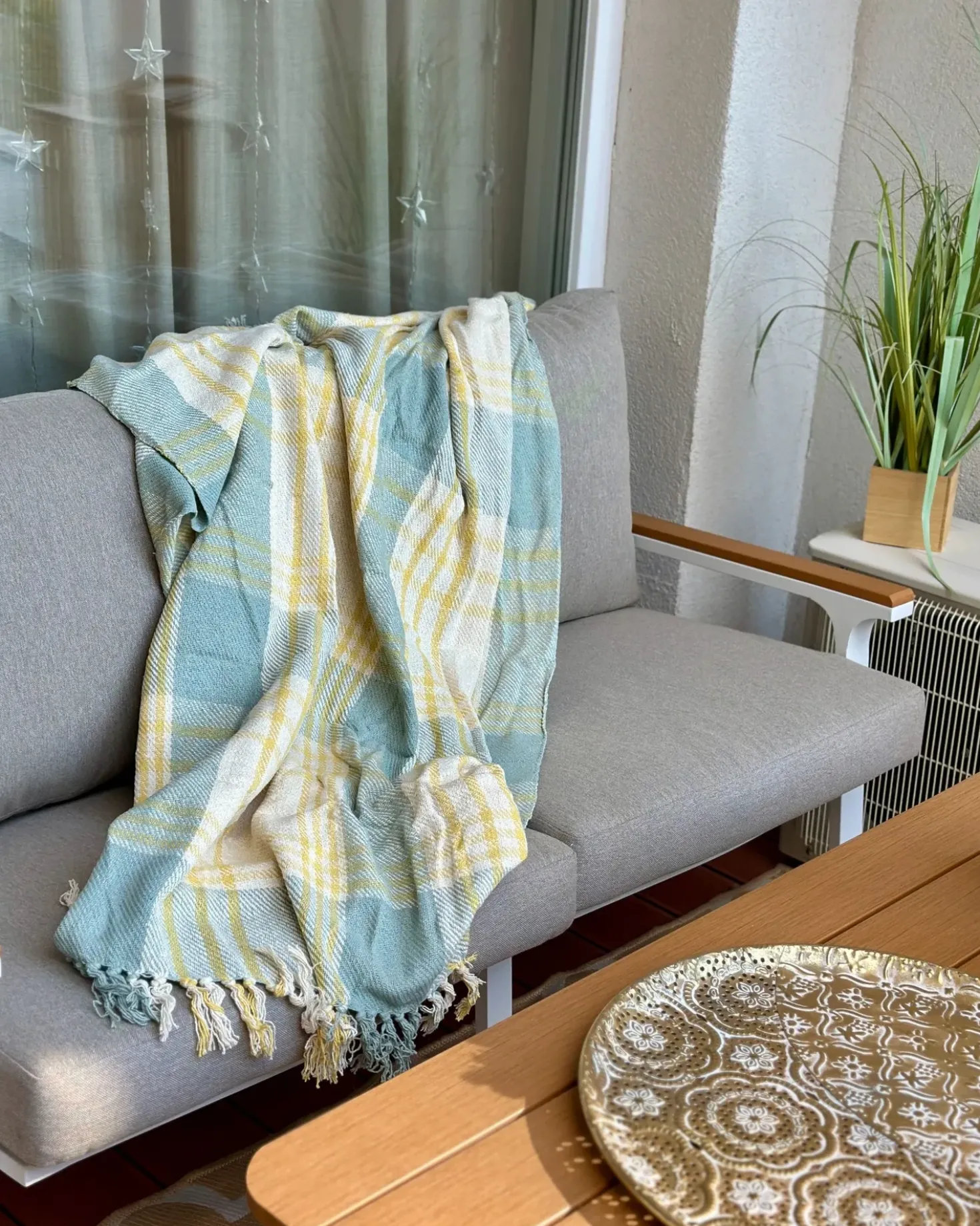 Coperta BETALI Cotone 125 x 150 cm Giallo