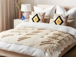 Coperta FATEHPUR Cotone 130 x 180 cm Beige