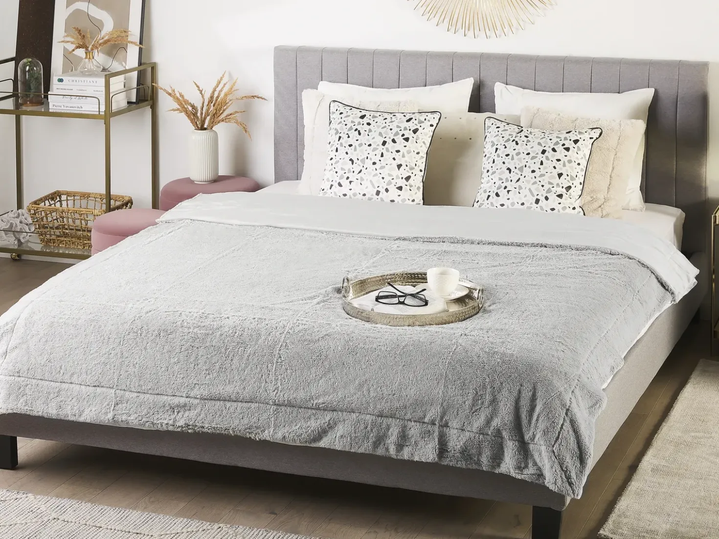Coperta GELIK 180 x 200 cm Grigio chiaro
