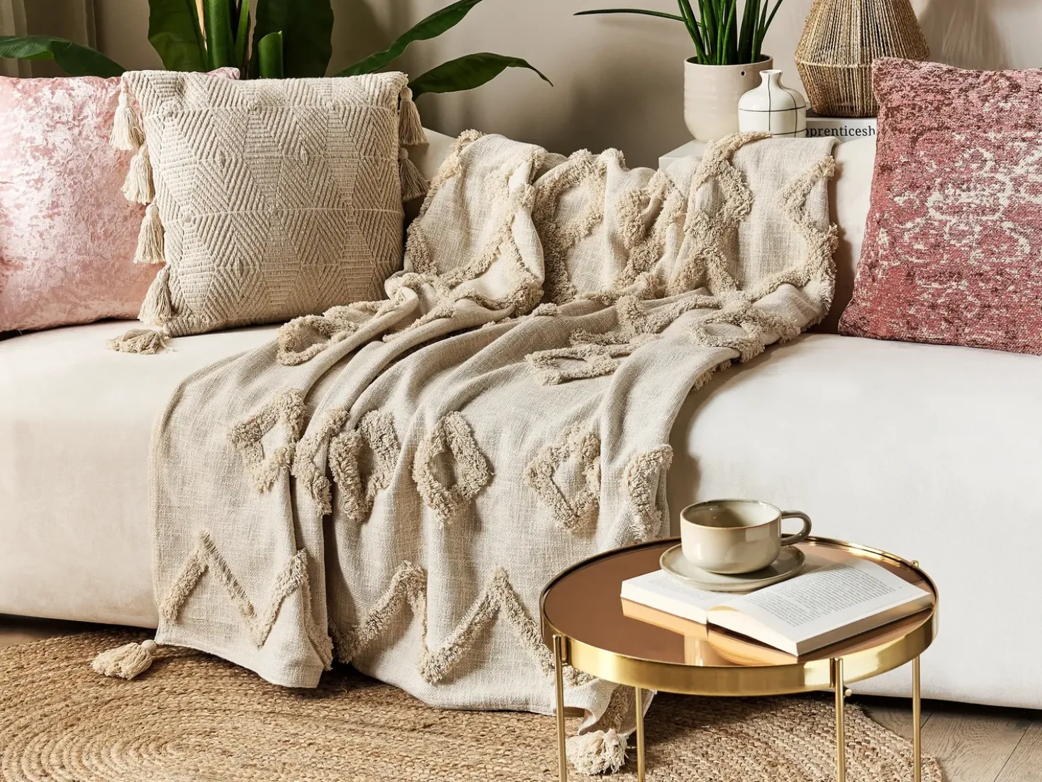 Coperta GUNA Cotone 130 x 180 cm Beige