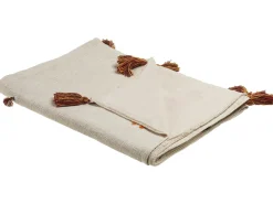 Coperta KHANDWA Cotone 130 x 180 cm Beige