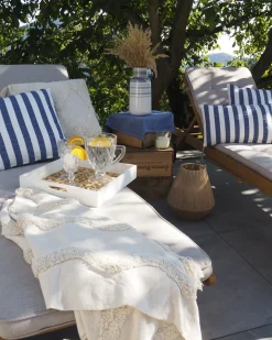 Coperta KHARI Cotone 125 x 150 cm Beige chiaro