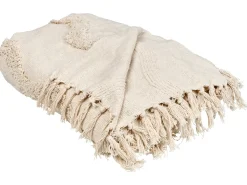 Coperta KHARI Cotone 200 x 200 cm Beige chiaro