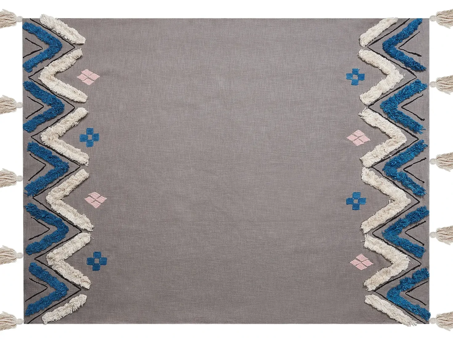 Coperta KOTTAYAM Cotone 130 x 180 cm Grigio